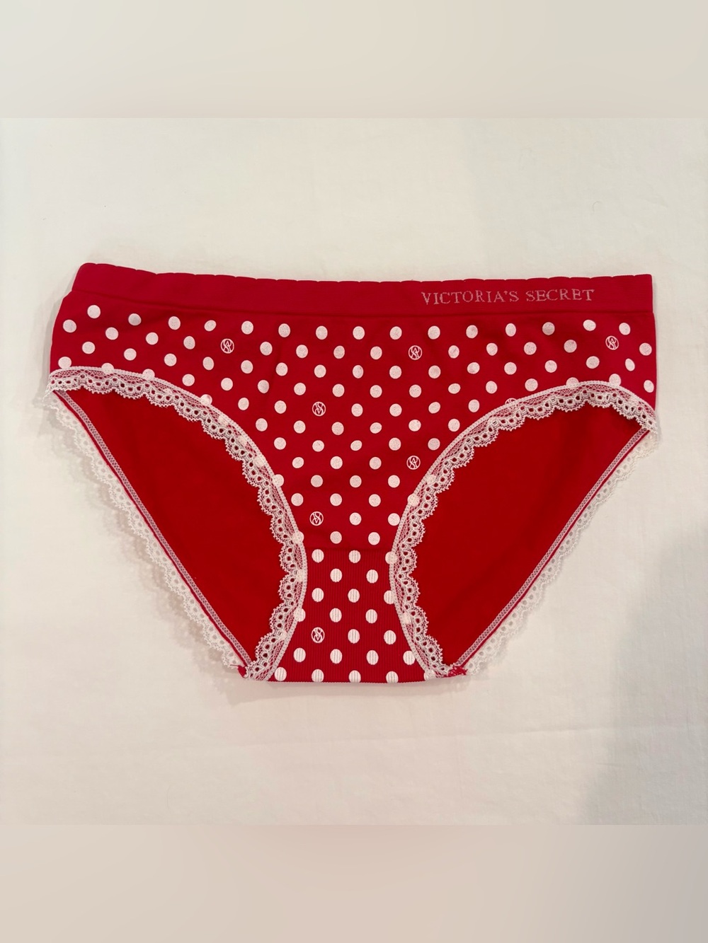 NWOT Victoria's Secret Red Polka Dot Lace Bikini